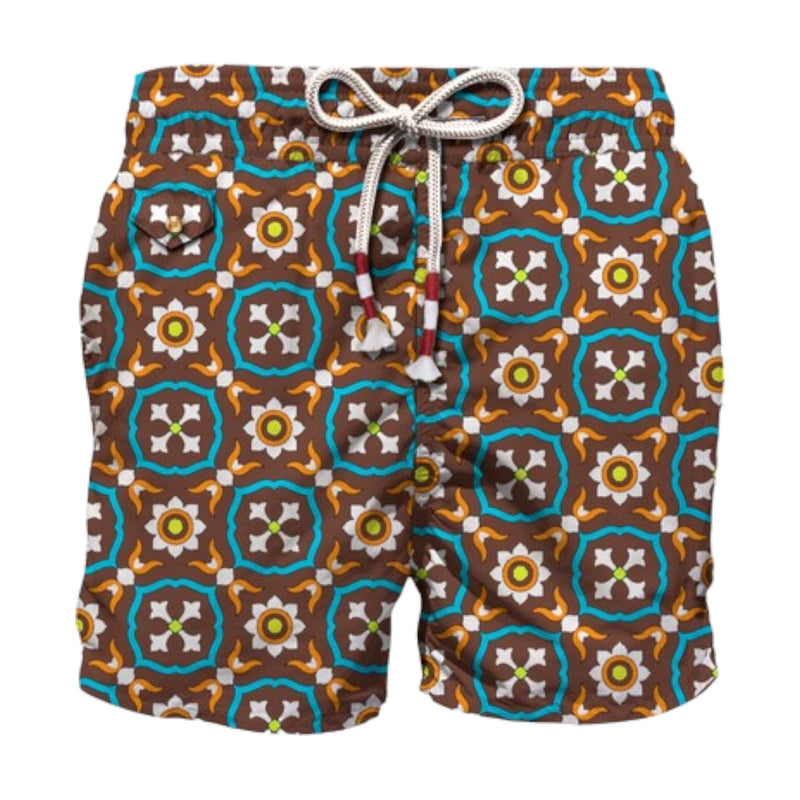 Pantaloncini e calzoncini Uomo Mc2 Saint Barth - Lighting 70 Ultralight Swim Short 70'S Print - Marrone