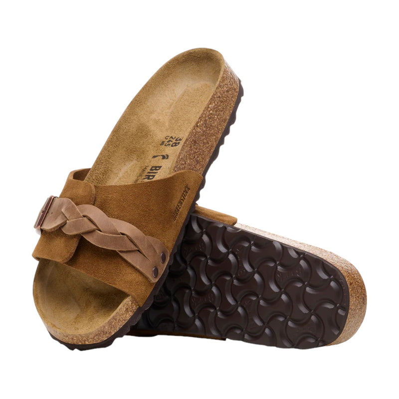 Sandali Donna Birkenstock - Oita Braided mink, Suede Leather - Cognac