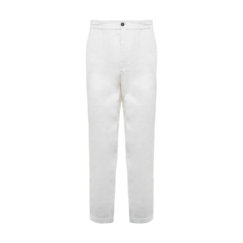 Pantaloni Uomo Alpha Studio - Panta Lungo Lino Navetta - Bianco