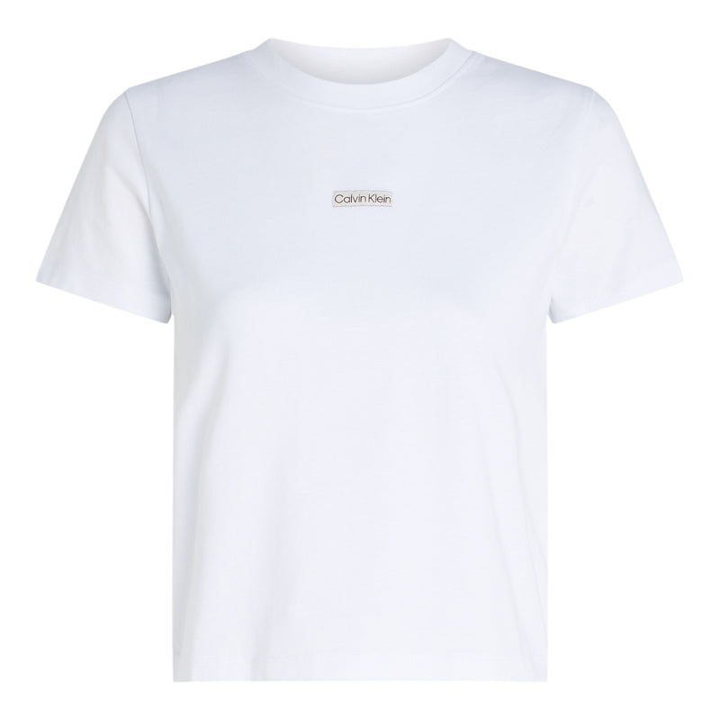T-shirt Donna Calvin Klein - Placed Institutional Baby Tee - Bianco