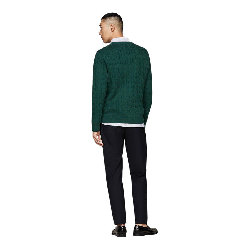 Maglie Uomo Tommy Hilfiger - Classic Cable Crew Neck - Verde