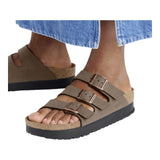 Sandali Donna Birkenstock - Florida Platf mocca veg, Birkibuc - Marrone