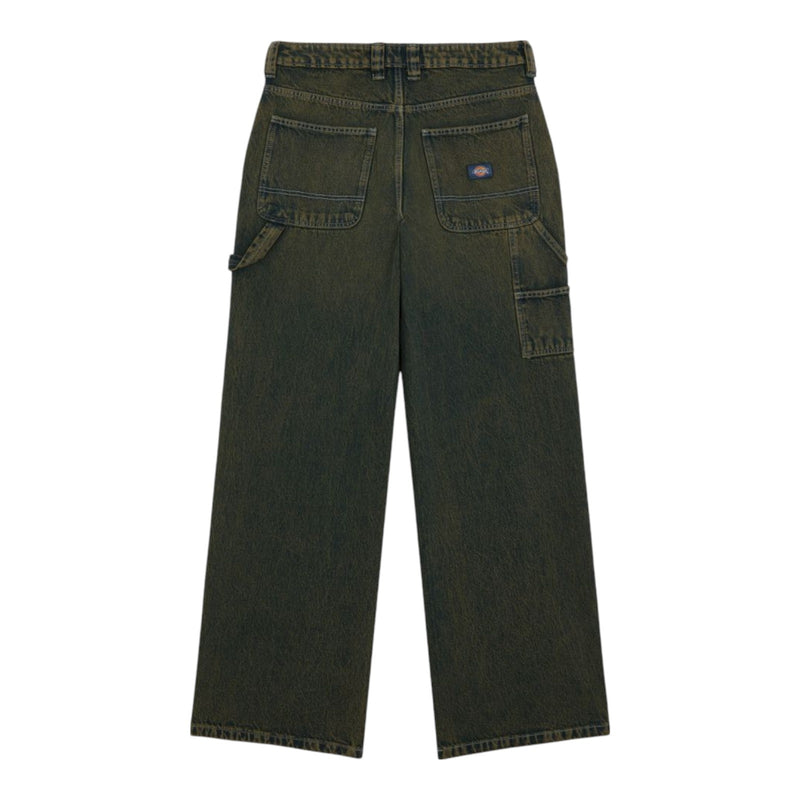 Jeans Donna Dickies - X Loose Denim Carpenter Pant W Green Tone Fade - Verde militare