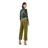 Pantaloni Donna Surkana - Pantaloni dritti con tasche applicate sul davanti - Verde