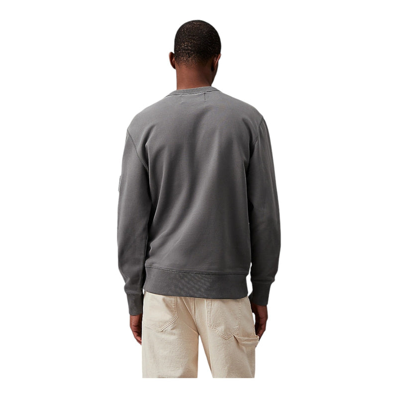 Felpe senza cappuccio Uomo Calvin Klein - Badge Crew Neck - Grigio