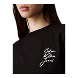 T-shirt Donna Calvin Klein - Script Institutional Baby Tee - Nero