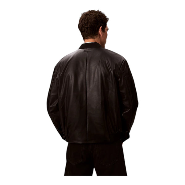 Giubbini Uomo Calvin Klein - Ls Faux Leather Bomber Jkt - Nero