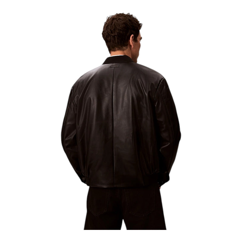 Giubbini Uomo Calvin Klein - Ls Faux Leather Bomber Jkt - Nero