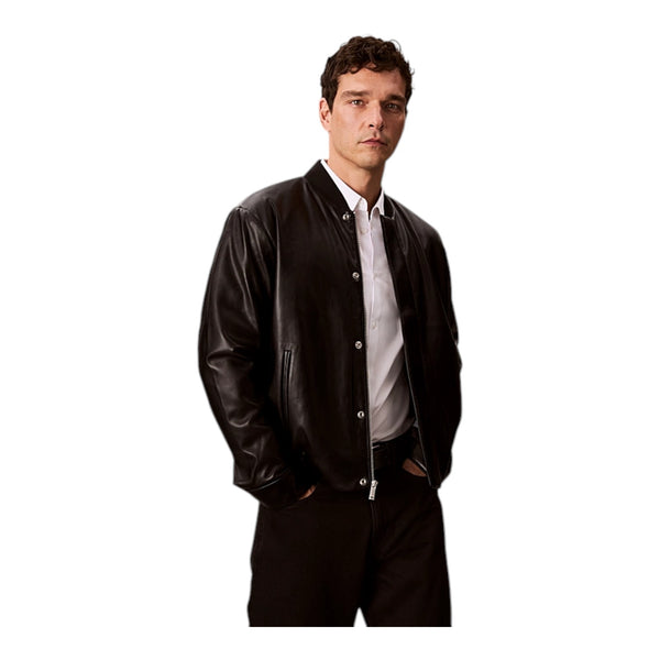 Giubbini Uomo Calvin Klein - Ls Faux Leather Bomber Jkt - Nero