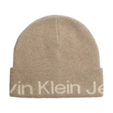 Berretti in maglia Donna Calvin Klein - Logo Beanie - Beige