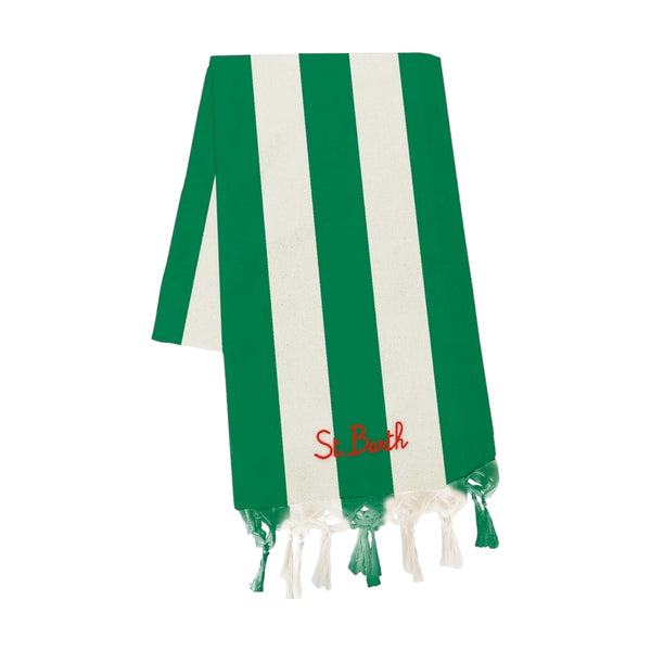 Teli mare Unisex Mc2 Saint Barth - Foutas Light N Ultra Light Beach Towel With Fringe - Verde