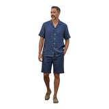 Camicie casual Uomo Alpha Studio - Camicia Bowling Lino Impunture - Blu