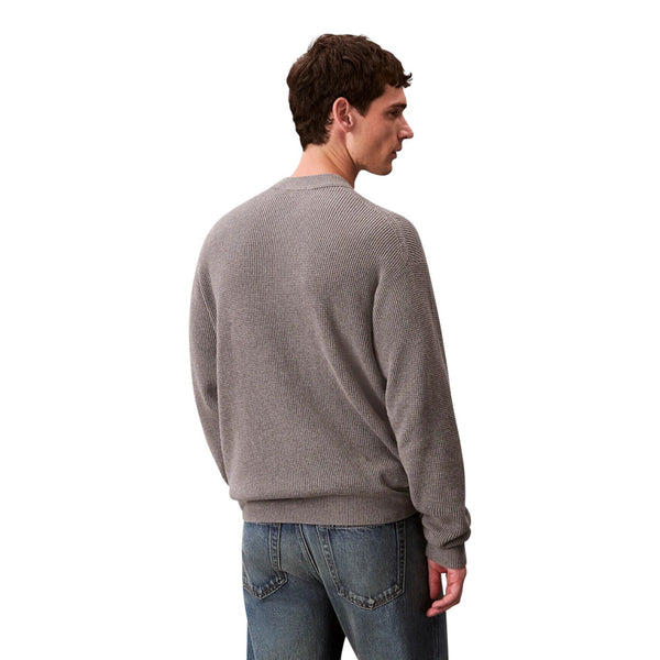 Maglie Uomo Calvin Klein - Ls Ez Cotton Waffle Crwnk Swtr 9 - Grigio