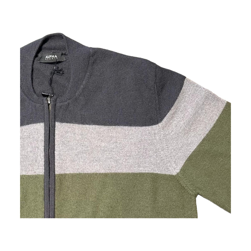 Cardigan Uomo Alpha Studio - Blouson Zip Nt Calato - Multicolore