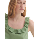 Canotte e top Donna nice things - Cotton Voule Ruffle Top - Verde