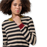Maglioni Donna Surkana - Maglione girocollo a righe - Nero
