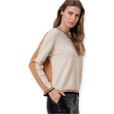 Maglioni Donna Surkana - Maglione con colletto Redodno e contrasti - Avorio