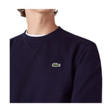 Felpe senza cappuccio Uomo Lacoste - Felpa Girocollo Garzata Micrologo - Blu