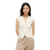 Cardigan Donna Tommy Hilfiger - Mid Gg Cable Vest Cardi - Beige