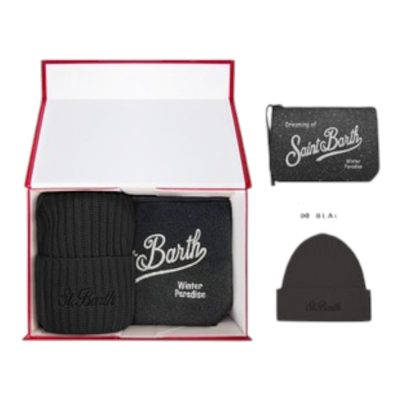 Coordinati invernali Donna Mc2 Saint Barth - Christmas Box Woman Party Hat And Pochette Set - Nero