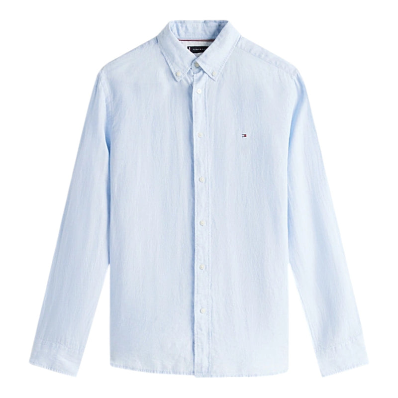Camicie casual Uomo Tommy Hilfiger - Pigment Dyed Li Solid Rf Shirt - Blu