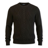 Maglioni Uomo Alpha Studio - Girocollo Treccia - Marrone