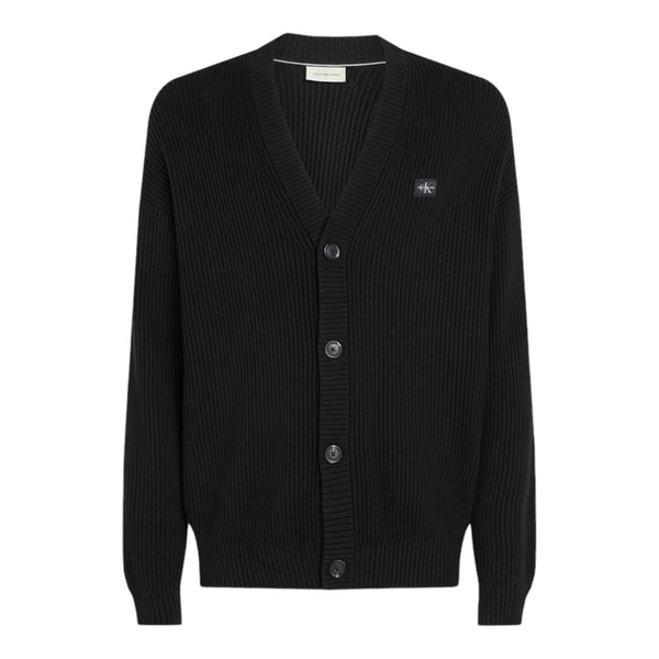 Cardigan Uomo Calvin Klein - Woven Label Cardigan - Nero