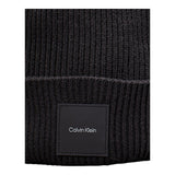 Berretti in maglia Donna Calvin Klein - Cotton/Wool Fine Rib Beanie - Nero