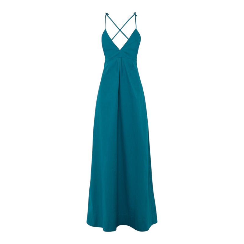 Vestiti casual Donna Alpha Studio - Abito S/M Lungo Popeline Unito - Turchese