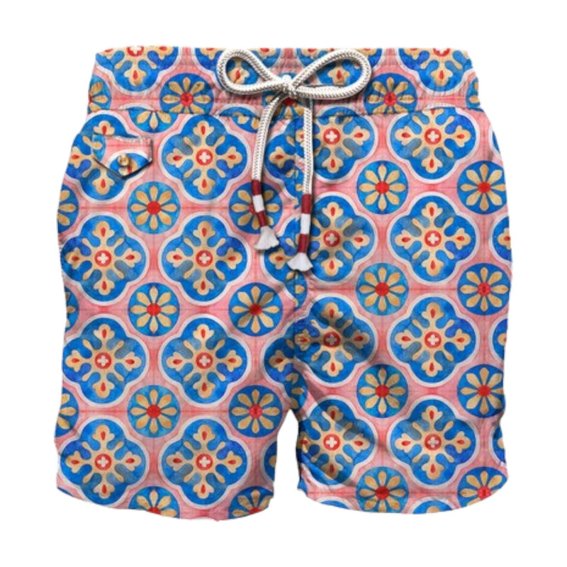 Pantaloncini e calzoncini Uomo Mc2 Saint Barth - Lighting 70 Ultralight Swim Short 70'S Print - Rosa