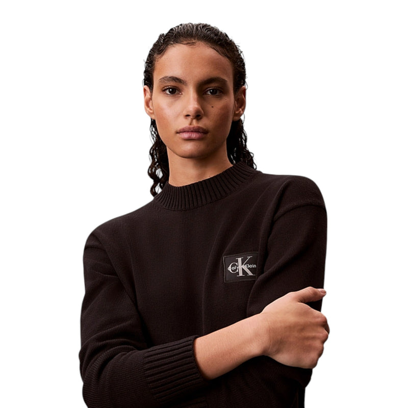 Maglie Donna Calvin Klein - Ck Embro Badge Sweater - Nero
