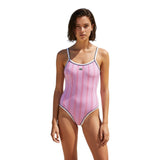Costumi interi Ragazza Lacoste - Lcg Contrast Piping One Piece - Fucsia