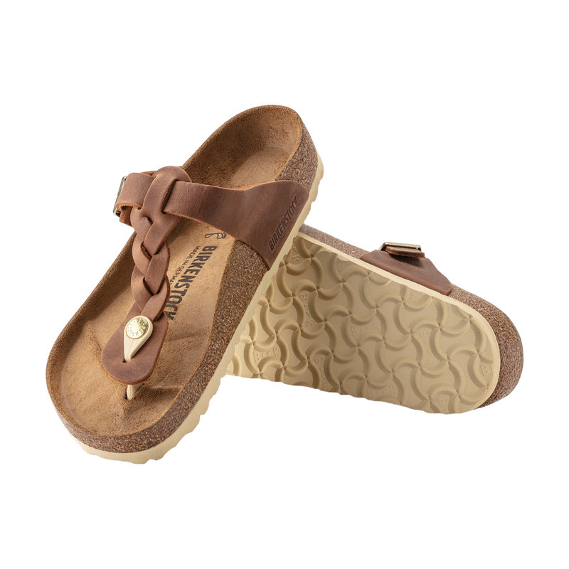 Sandali Donna Birkenstock - Gizeh Braided cognac, Oiled Leather - Cognac