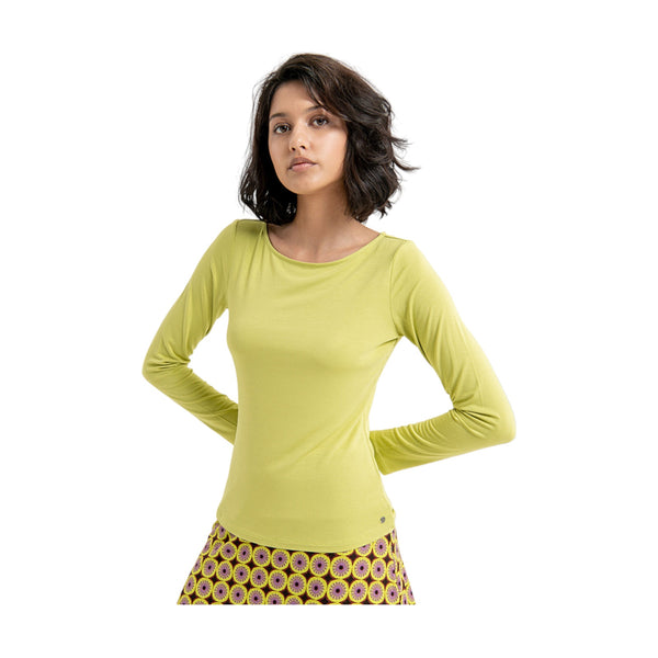 Maglie Donna Surkana - Maglietta scollo a barchetta - Lime