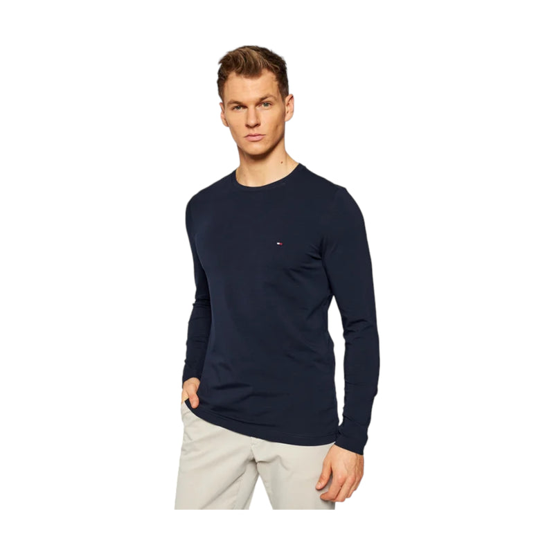 Maglie a manica lunga Uomo Tommy Hilfiger - Stretch Slim Fit Long Sleeve Tee - Blu