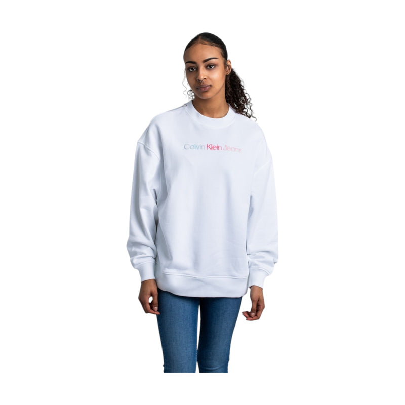 Felpe senza cappuccio Donna Calvin Klein - Diffused Graphic Crewneck - Bianco