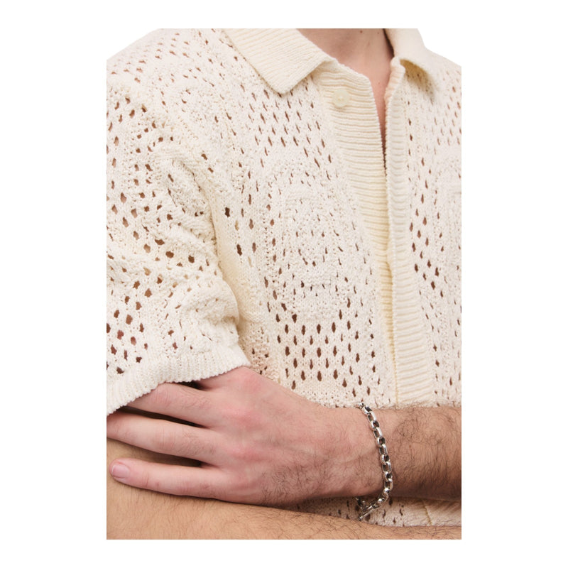 Maglie Uomo Levi's - Sweater Camp Shirt Pointelle Crochet Egr - Multicolore
