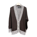 Cardigan Donna Alpha Studio - Cardigan M/L Mix Bi-Material - Marrone