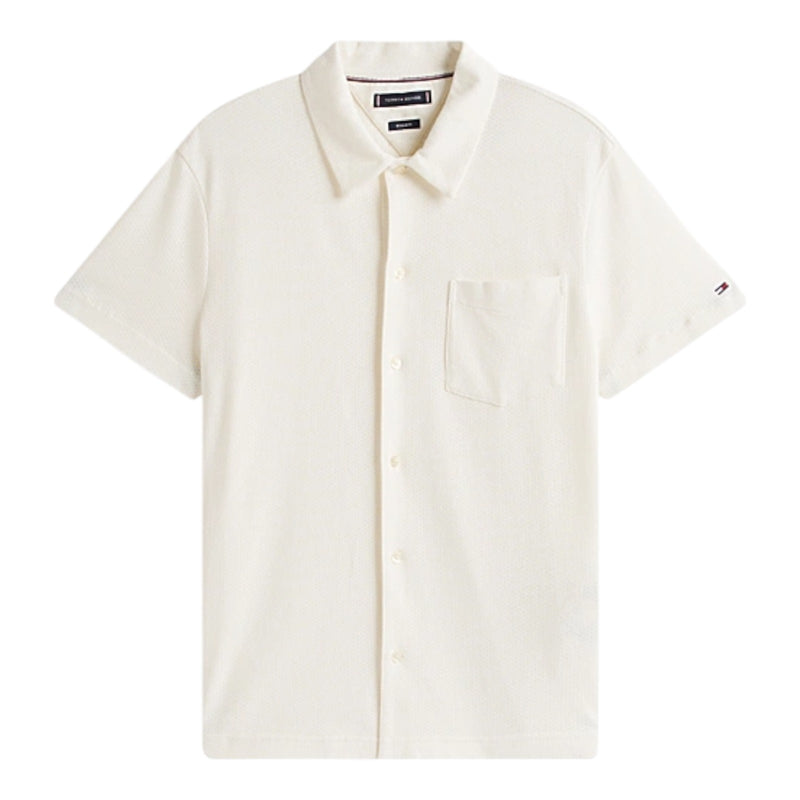 Polo Uomo Tommy Hilfiger - Open Knit Full Placket Reg Polo - Beige