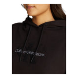 Felpe con cappuccio Donna Calvin Klein - Chenille Monologo Hoodie - Nero