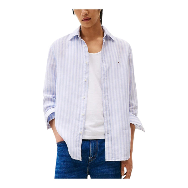 Camicie casual Uomo Tommy Hilfiger - Pigment Dyed Li Solid Rf Shirt - Azzurro
