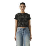 T-shirt Donna Levi's - Gr Essential Sporty Tee - Zine Cowboy Grid Aop P2 - Grigio