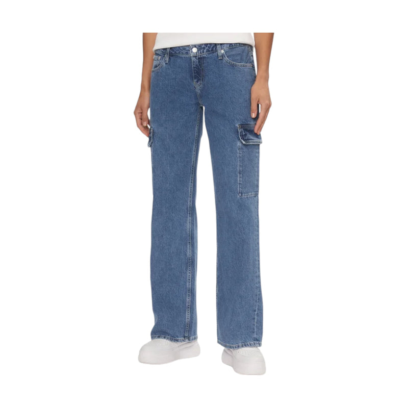 Jeans Donna Calvin Klein - Extreme Low Rise Baggy Cargo - Celeste