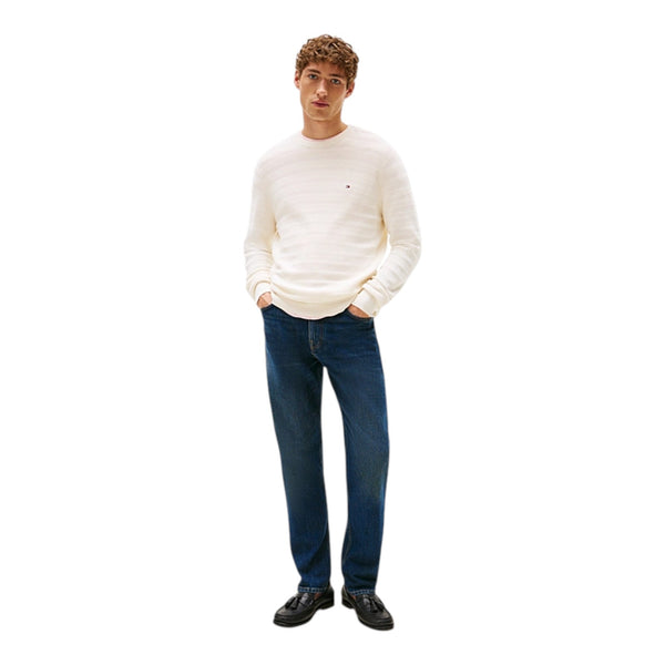 Maglie a manica lunga Uomo Tommy Hilfiger - Stripe Structure C Nk - Beige