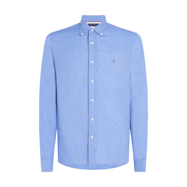 Camicie casual Uomo Tommy Hilfiger - Pigment Dyed Li Solid Rf Shirt - Celeste