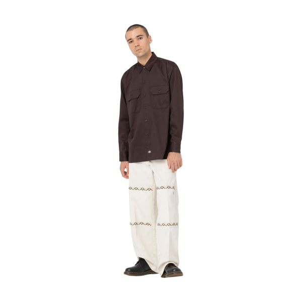 Camicie casual Uomo Dickies - Work Shirt Ls Rec - Marrone