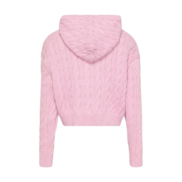 Felpe con cappuccio Donna Tommy Hilfiger - Tjw Center Flag Cable Hoodie - Fucsia