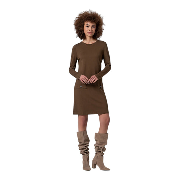 Vestiti casual Donna Surkana - Abito corto con taglio svasato - Marrone