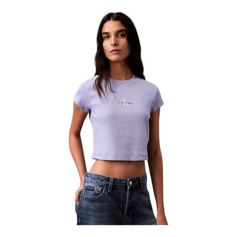 T-shirt Donna Calvin Klein - Monogram Baby Tee - Viola