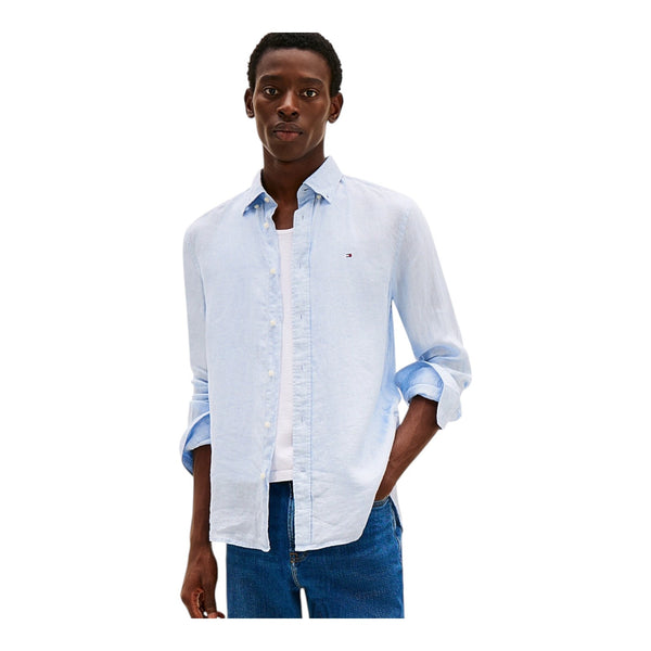 Camicie casual Uomo Tommy Hilfiger - Pigment Dyed Li Solid Rf Shirt - Blu